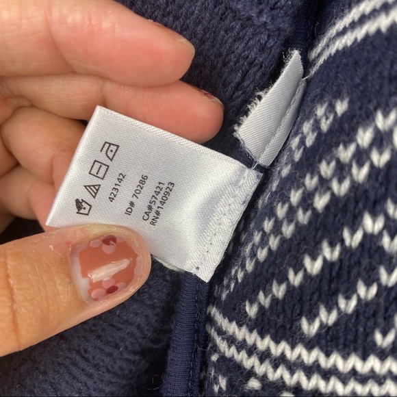 Ann Taylor Loft Navy Stripped Knit jacket SZ M - Picture 3 of 9